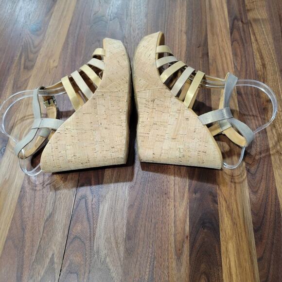 Korks by Kork Ease Poppy Wedge Leather Sandal, Metallic Size 10 - Picture 7 of 12